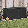 vidaXL Gartentruhe mit Rollen Schwarz 283L Poly Rattan
