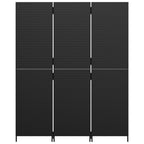 vidaXL Paravent 3-tlg. Schwarz Poly Rattan