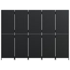 vidaXL Paravent 5-tlg. Schwarz Poly Rattan