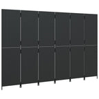 vidaXL Paravent 6-tlg. Schwarz Poly Rattan