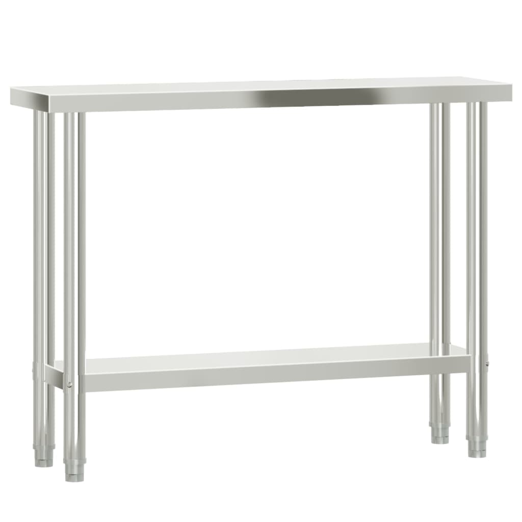 vidaXL Küchen-Arbeitstisch mit Aufsatzboard 110x30x120 cm Edelstahl