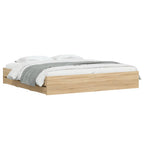 vidaXL Bettgestell mit Schubladen Sonoma-Eiche 200x200cm Holzwerkstoff