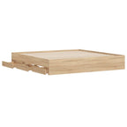 vidaXL Bettgestell mit Schubladen Sonoma-Eiche 200x200cm Holzwerkstoff