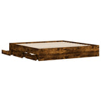 vidaXL Bettgestell mit Schubladen Räuchereiche 180x200cm Holzwerkstoff