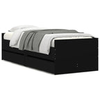 vidaXL Bett mit Schubladen Schwarz 75x190 cm