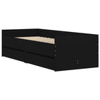 vidaXL Bett mit Schubladen Schwarz 75x190 cm
