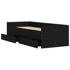 vidaXL Bett mit Schubladen Schwarz 75x190 cm