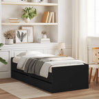 vidaXL Bett mit Schubladen Schwarz 75x190 cm