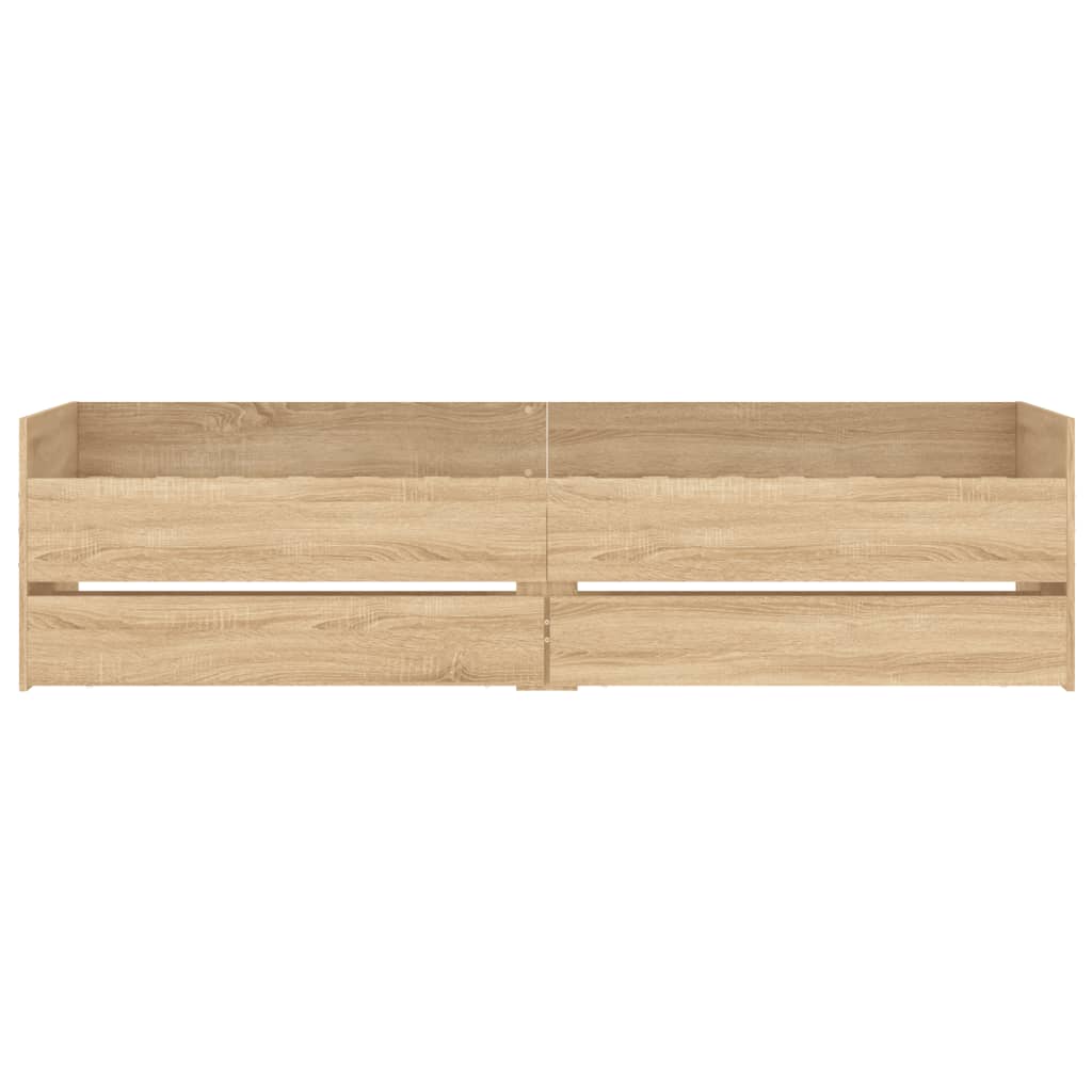 vidaXL Bett mit Schubladen Sonoma-Eiche 75x190 cm