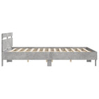 vidaXL Bettgestell mit Kopfteil Betongrau 200x200 cm Holzwerkstoff