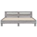 vidaXL Bettgestell mit Kopfteil Grau Sonoma 200x200cm Holzwerkstoff