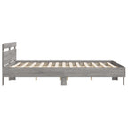 vidaXL Bettgestell mit Kopfteil Grau Sonoma 200x200cm Holzwerkstoff