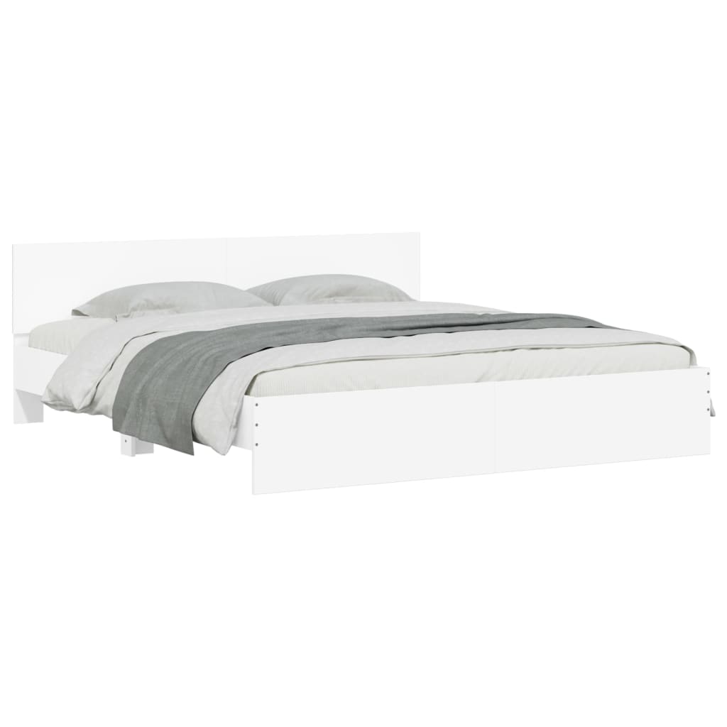 vidaXL Bettgestell mit Kopfteil Weiß 200x200 cm