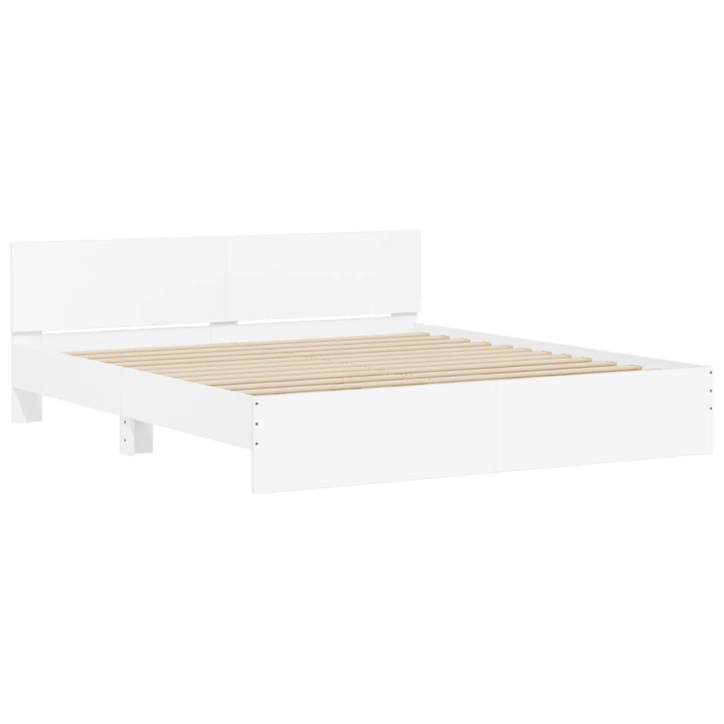 vidaXL Bettgestell mit Kopfteil Weiß 200x200 cm