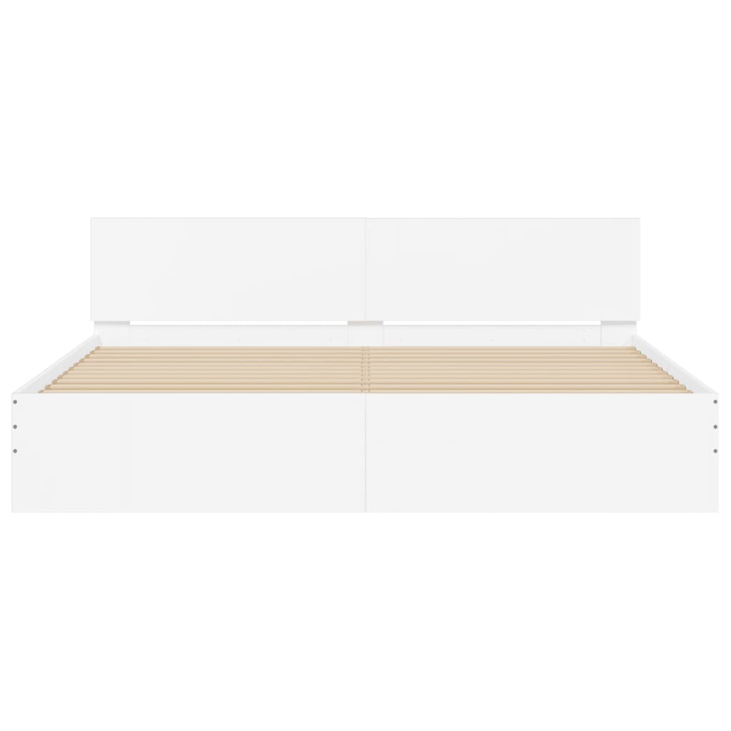 vidaXL Bettgestell mit Kopfteil Weiß 200x200 cm