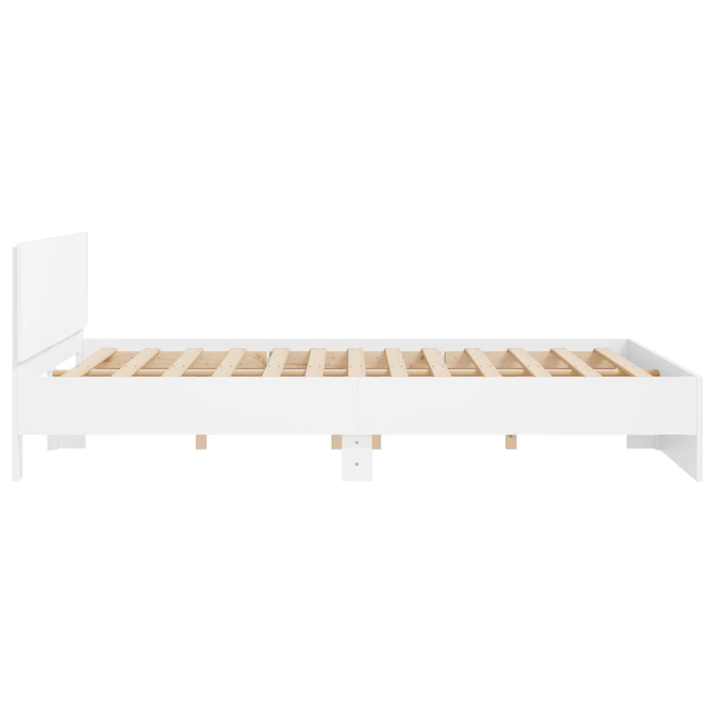 vidaXL Bettgestell mit Kopfteil Weiß 200x200 cm