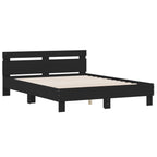 vidaXL Bettgestell mit LED ohne Matratze Schwarz 150x200 cm