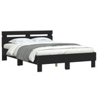 vidaXL Bett mit LED-Beleuchtung ohne Matratze Schwarz 120x200 cm