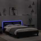 vidaXL Bett mit LED-Beleuchtung ohne Matratze Schwarz 120x200 cm