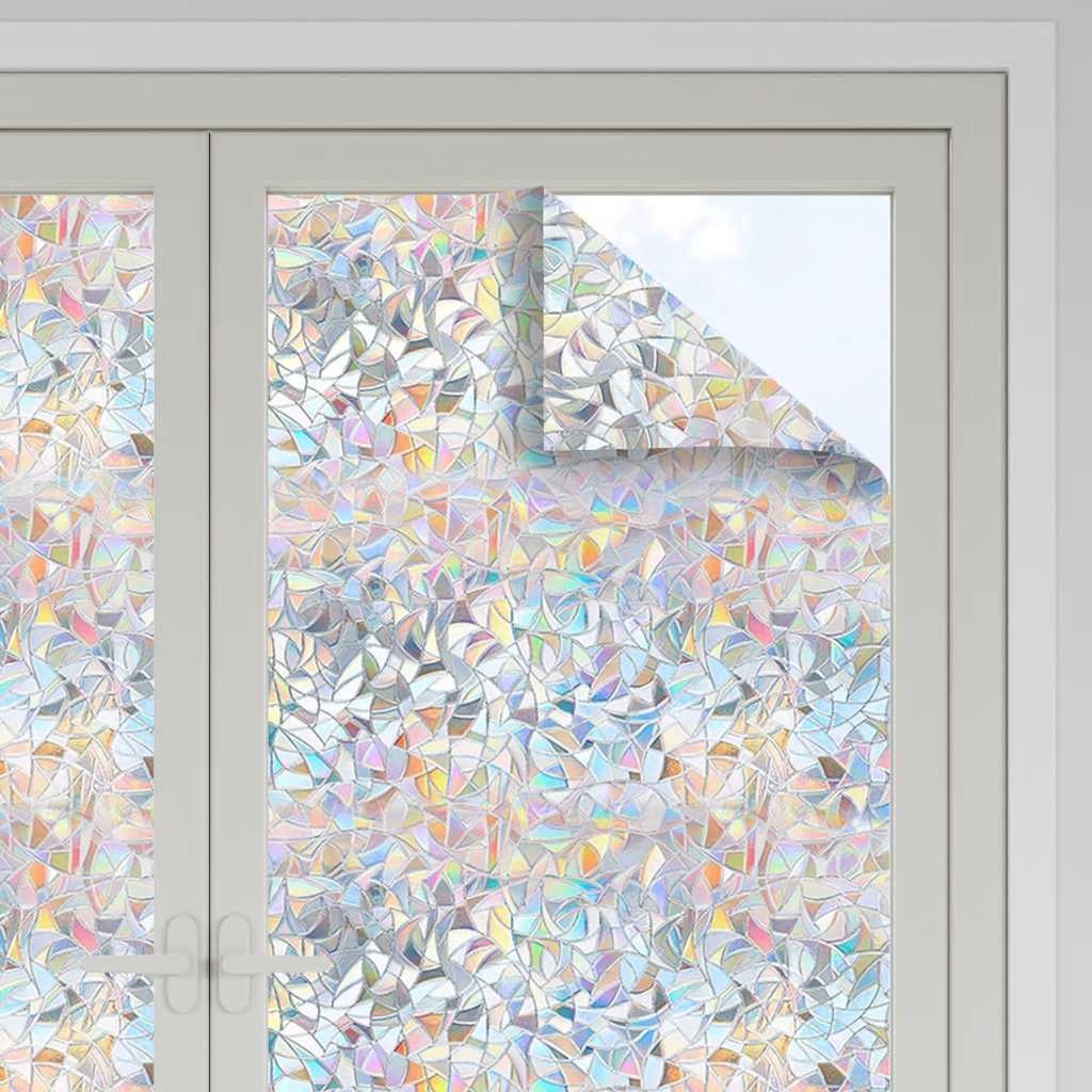 vidaXL Fensterfolien 3 Stk. Matt 3D Regenbogen-Muster PVC
