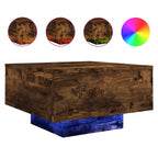 vidaXL Couchtisch mit LED-Leuchten Räuchereiche 55x55x31 cm