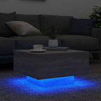 vidaXL Couchtisch mit LED-Leuchten Grau Sonoma 55x55x31 cm