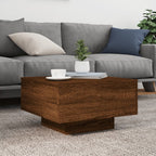 vidaXL Couchtisch mit LED-Leuchten Braun Eichen-Optik 55x55x31 cm