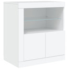 vidaXL Sideboard mit LED-Beleuchtung Weiß 60,5x37x67 cm
