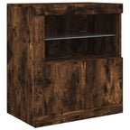 vidaXL Sideboard mit LED-Leuchten Räuchereiche 60,5x37x67 cm