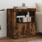 vidaXL Sideboard mit LED-Leuchten Räuchereiche 60,5x37x67 cm