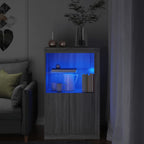 vidaXL Beistellschrank mit LED-Leuchten Grau Sonoma Holzwerkstoff