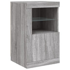 vidaXL Beistellschränke mit LED-Leuchten 2 Stk. Grau Sonoma