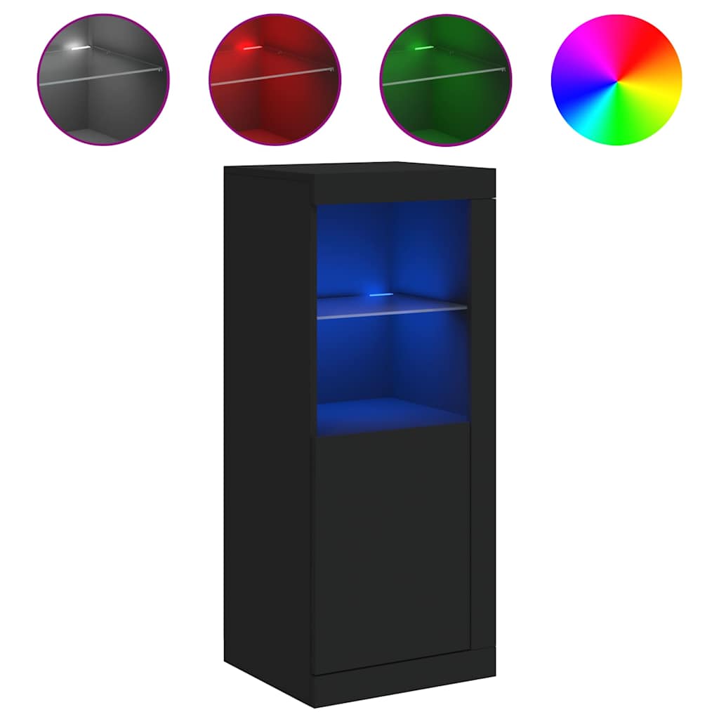 vidaXL Sideboard mit LED-Leuchten Schwarz 41x37x100 cm