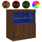 vidaXL Sideboard mit LED-Leuchten Braun Eichen-Optik 60x37x67 cm
