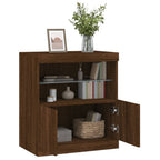 vidaXL Sideboard mit LED-Leuchten Braun Eichen-Optik 60x37x67 cm
