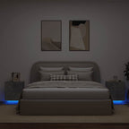 vidaXL Nachttische mit LED-Leuchten 2 Stk. Betongrau Holzwerkstoff