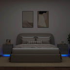 vidaXL Nachttische mit LED-Leuchten 2 Stk. Grau Sonoma Holzwerkstoff