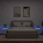 vidaXL Nachttische mit LED-Leuchten 2 Stk. Weiß 35x39x55 cm