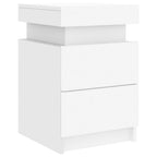 vidaXL Nachttische mit LED-Leuchten 2 Stk. Weiß 35x39x55 cm