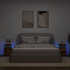 vidaXL Nachttische mit LED-Leuchten 2 Stk. Räuchereiche 35x39x55 cm
