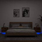 vidaXL Wand-Nachttische mit LED-Leuchten 2 Stk. Räuchereiche