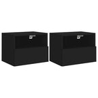 vidaXL TV-Wandschränke 2 Stk. Schwarz 40x30x30 cm Holzwerkstoff