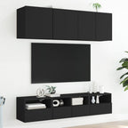 vidaXL TV-Wandschränke 2 Stk. Schwarz 40x30x30 cm Holzwerkstoff