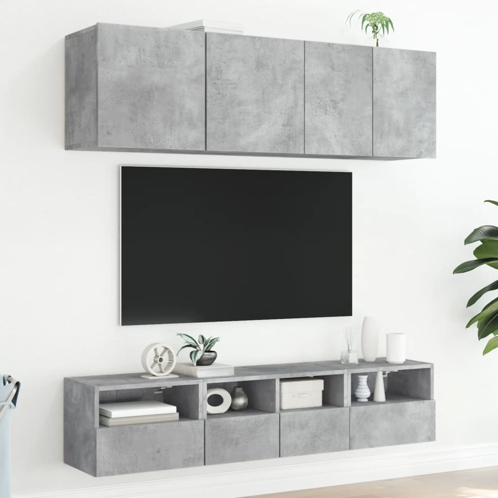 vidaXL TV-Wandschränke 2 Stk. Betongrau 40x30x30 cm Holzwerkstoff
