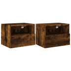 vidaXL TV-Wandschränke 2 Stk. Räuchereiche 40x30x30 cm Holzwerkstoff