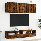 vidaXL TV-Wandschränke 2 Stk. Räuchereiche 40x30x30 cm Holzwerkstoff