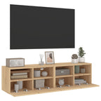 vidaXL TV-Wandschränke 2 Stk. Sonoma-Eiche 60x30x30 cm Holzwerkstoff