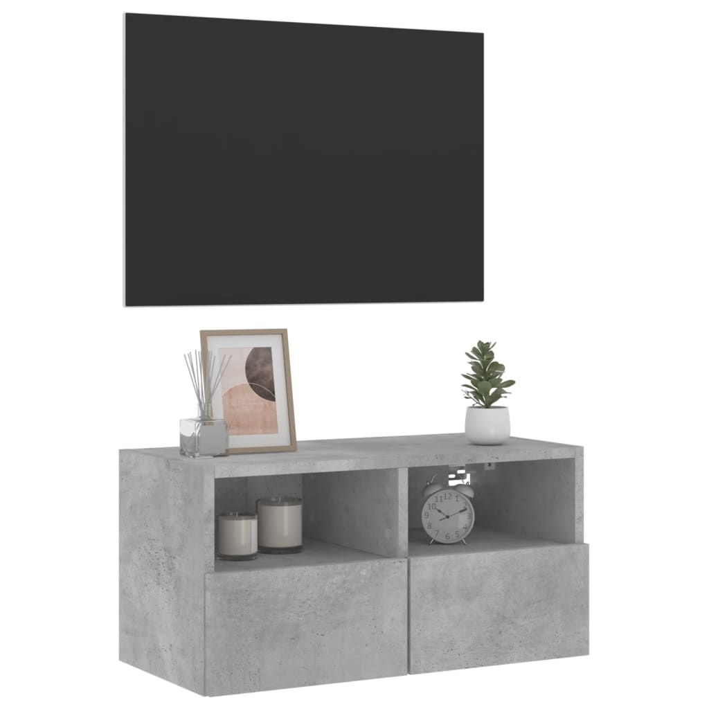 vidaXL TV-Wandschrank Betongrau 60x30x30 cm Holzwerkstoff