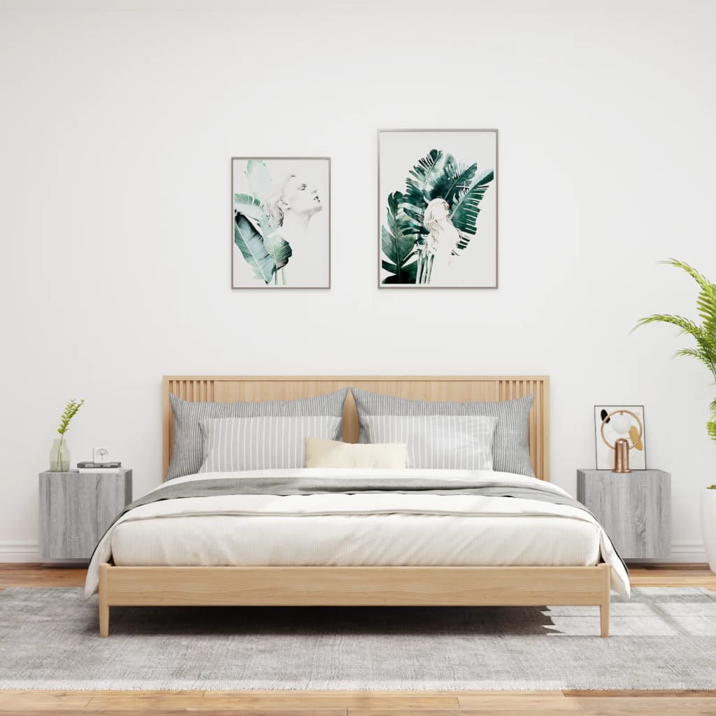vidaXL TV-Wandschränke 2 Stk. Grau Sonoma 40,5x30x40 cmm Holzwerkstoff
