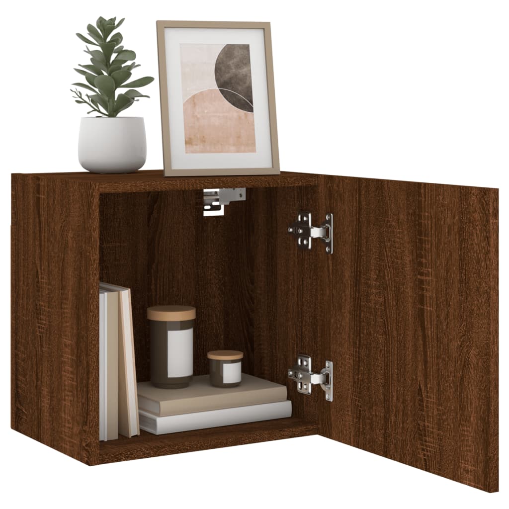 vidaXL TV-Wandschränke 2 Stk. Braun Eiche-Optik 40,5x30x40 cm